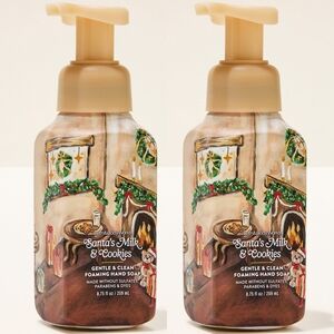 Bath Body Works Santa's Milk & Cookies Foaming Hand Soap Set of 2 NEW 8oz Each